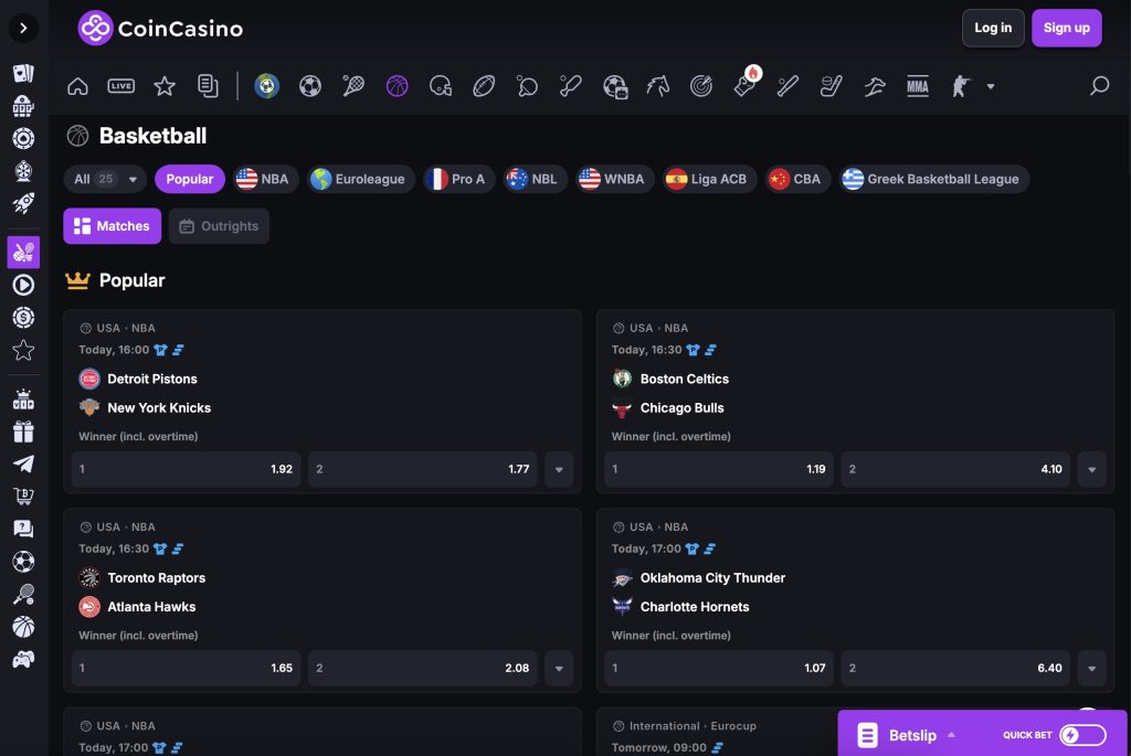 CoinCasino Crypto Sportsbook